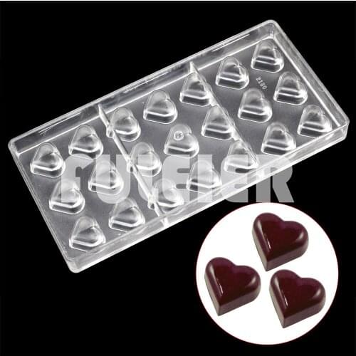 Valentines Day Love Heart Shape Polycarbonate Chocolate Mold Cake Sweets Baking Candy Mould Confectionery Tool Bakeware Dish