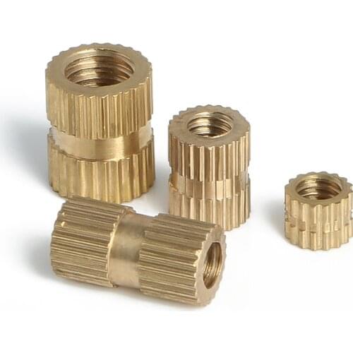 ID*H*OD M3 Brass Knurl Insert Nuts Copper Threaded Embedded Nutsert For Injection Moulding