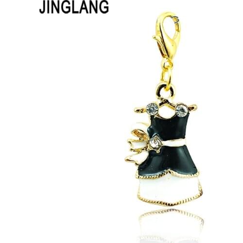 JINGLANG Free Shipping Brand New Fashion Girls Charms Rhinestone Black Cloth Lobster Clasp Alloy DIY Accessories Jewelry