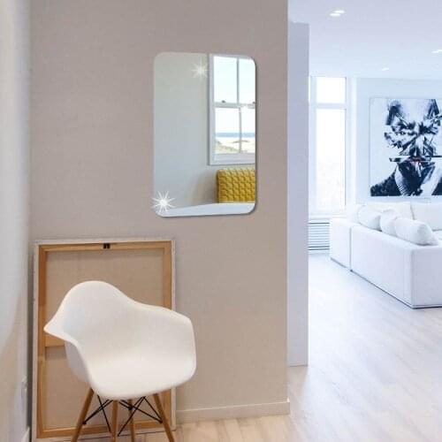 Creative mirror wall sticker Rectangular bathroom decoration rectangular acrylic sliver golden mirror wall sticker custom made