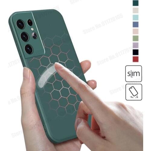Candy Color Square Silicone Shockproof Case for Samsung S21FE S21 S20 Ultra S20FE 5G S10 Note 10 Plus Soft Lens Protective Cover