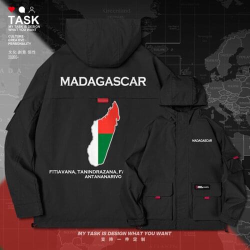 Madagascar MDG Malagasy Madagasikara men jacket hooded map nation flag long sleeve streetwear mens top coat autumn clothes