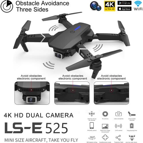 E525 PRO RC Mini Drone 4K HD Dual Camera Aerial Photography 3 Sides Obstacle Avoidance Remote Control Helicopter Toy