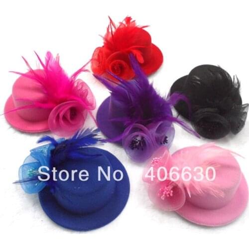 5" Mini Top Hat Party Small Hat Hair Accessories Women Fascinators 12pcs/lot Free Shipping MFF13047