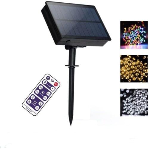 Upgraded version of remote control solar lights string lights and remote outdoor garden terrace Christmas holiday garland lights