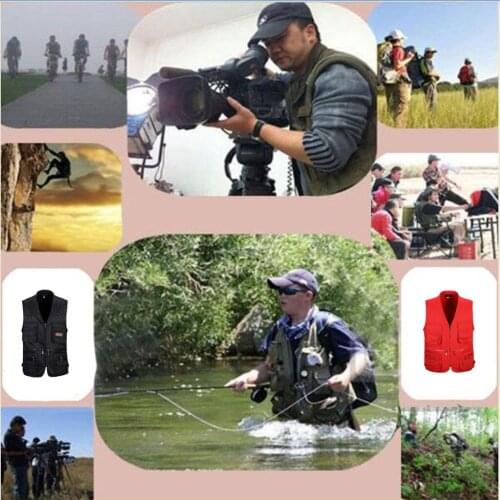 Men Multi Pocket Casual Fishing VestOutdoor Photography Travel Quick Dry Breathable Waistcoat Jacket