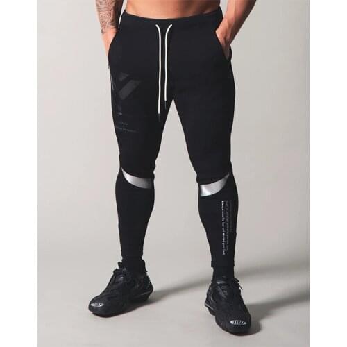 2020 Mens Jogging Cotton Sports Pants New Fashion Printing Design Muscle Men Gym Fitness Pants Training Suit