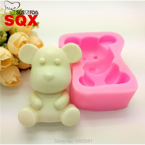 Soft Silicone 3D sit bear candy mold Sugarcraft Cake Decorating tools kitchen accessories decorating tools mold LH22