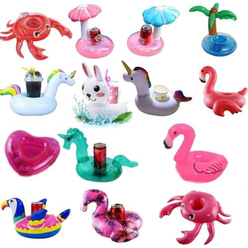 Inflatable Cup Holder Unicorn Flamingo Drink holder Swimming Pool Float Bathing pool Toy Party Decoration Bar Coasters
