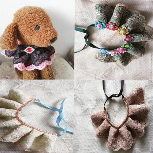 Pet Dog Collar Puppy Cat Pet Lace Bibs Neck Strap Bow Pet Accessories For Puppy Small Dogs Neck Tie Collar