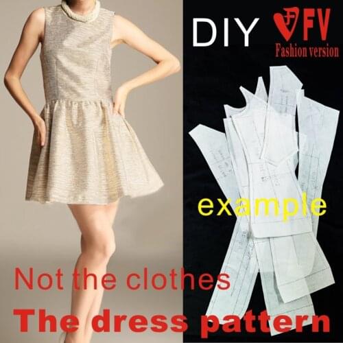 The dress Dresses Sewing Pattern cutting drawing BLQ-28