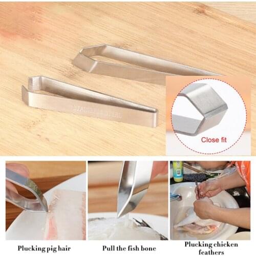 Stainless steel pig hair kitchen household salmon clip chicken duck feather plucking fish bone pliers tweezers tools gadgets