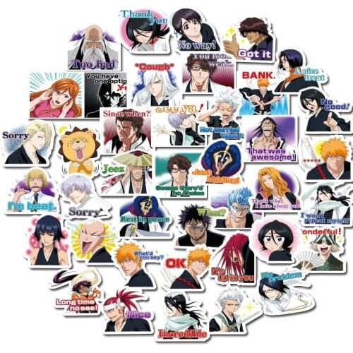 40Pcs/pack BLEACH Stickers Japanese Anime Stickers Japanese Manga for Laptop Case Car Motorcycle Skateboard Luggage Guitar