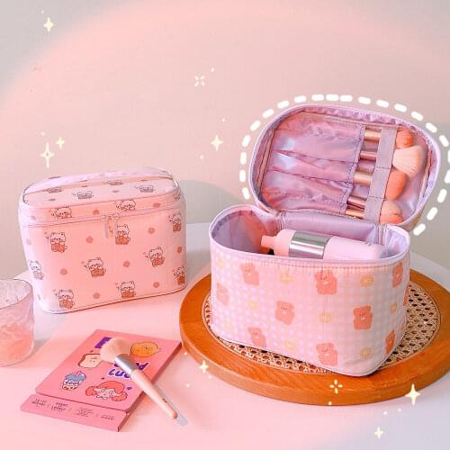 W&G Ins Shopper Bag Pencil Cases Large Capacity Cosmetic Bag Portable Storage Bag Toiletry Storage Bag Travel Bag Organizer