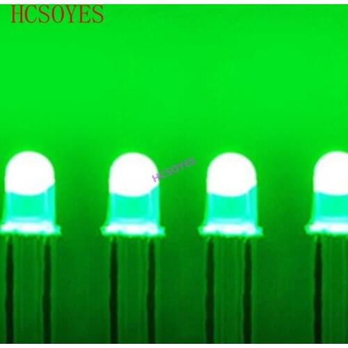 LED lamp beads straight plug diode F5 round head green hair emerald green short feet 5mm lamp beads LED lamp manufacturer