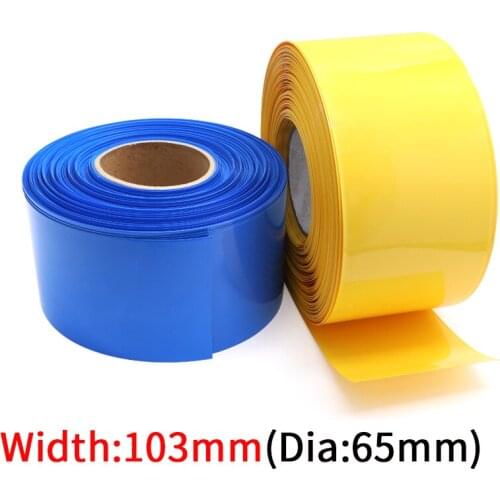 Dia 65mm PVC Heat Shrink Tube Width 103mm Lithium Battery 18650 Pack Insulated Film Wrap Protection Case Pack Wire Cable Sleeve