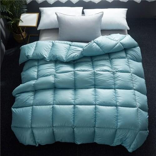 Thicken Warm Duvets Winter Comforter White Goose/Duck Down Quilt Duvets Thickening Cotton Cover King Queen Twin Full Size #a