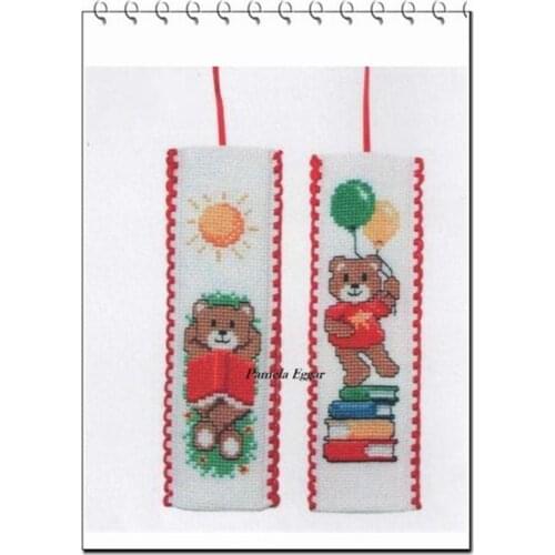 Bear Bookmark Cross Stitch Set Chinese Cross-stitch Kit Embroidery Needlework Craft Package Fabric Floss