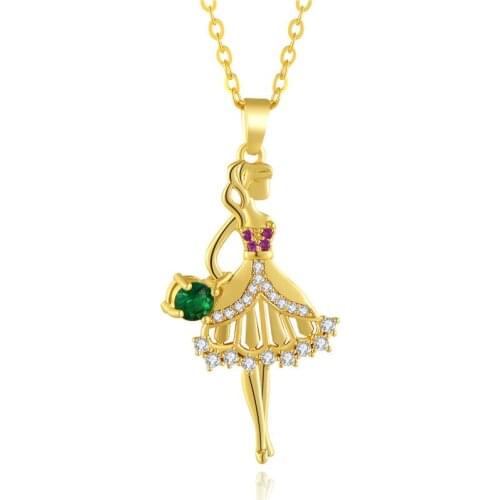 ZSLBS New Romantic Necklace For Women Long Chain Pendant Vintage Necklaces Gold Copper Zircon Choker Jewelry Collares Mujer Moda