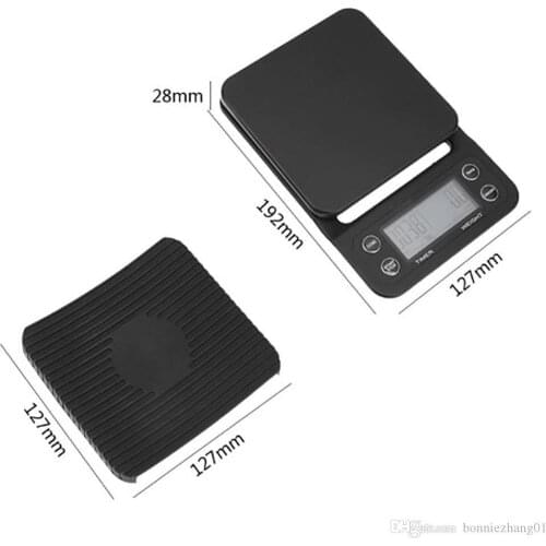 0.1g 3kg/5kg Drip Coffee Scale With Timer Electronic Digital Kitchen Scale Weigh Balance LCD Scales