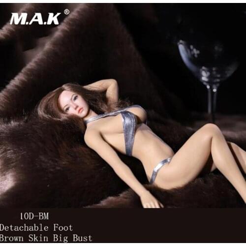 1/6 Super-Flexible Normal Style Sexy Detachable Foot Female Large Breast Bust Seamless Bodies 7 Colors Model for 1:6 Head
