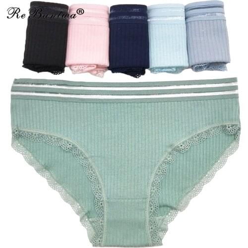2021 New Style Underwear Women 5 pcs/lot Lace Panties Elastic Cotton Intimate Ladies Briefs Femme Sexy Lace lingerie