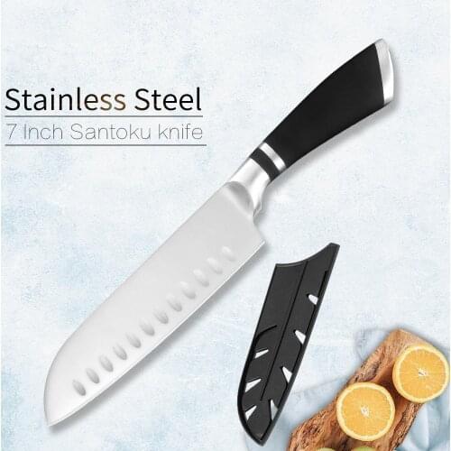 7 inch Kitchen Chef Santoku Knife Stainless Steel Japanese Santoku Slicing Cutter Cooking Knife Sharp Salmon Petty Knife