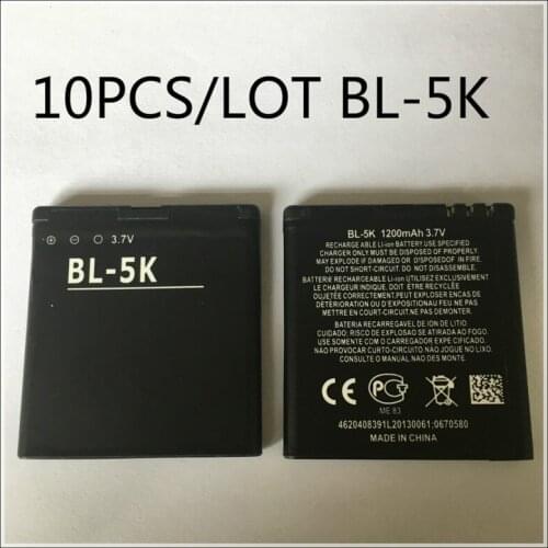 10pcs/lot bateria BL-5K Replacement Battery For Nokia N85 N86 C7 C7-00 X7 X7-00 battery 5K bl5k