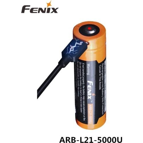 5000mAh Large Capacity Fenix ARB-L21-5000U Rechargeable 21700 Li-ion Battery with USB Type-C Charging Interface