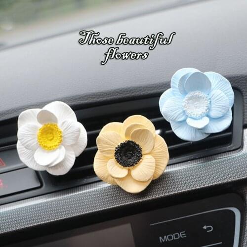 Car air outlet aromatherapy creative anemone air outlet car aroma cute car decoration flower air freshener