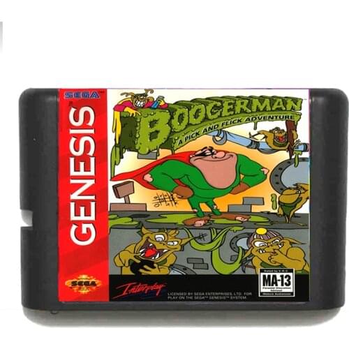 Boogerman A Pick And Flick Adventure for 16 bit Sega MD Game Card for Mega Drive for Genesis Video Game Console PAL USA JAP