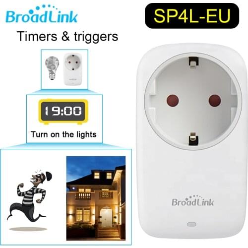 Newest Broadlink SP4L EU Socket Timer Plug Wifi Power Socket Plug Work With Alexa Echo Google Home For Smart Home Automation