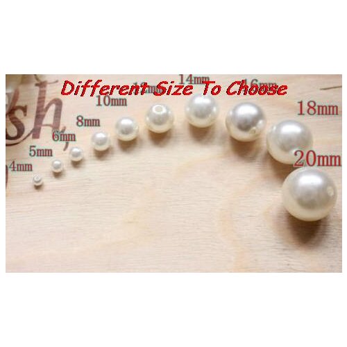 New imitation white3mm 4mm 5mm 6mm 8mm 10mm 12mm 14mm 16mm 18mm 20mm ABS Round Pearl beads resin spacer bead crystal