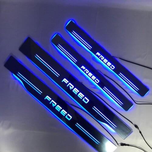 Express delivery led door sill plate strip welcome light threshold guard protectors for honda freed