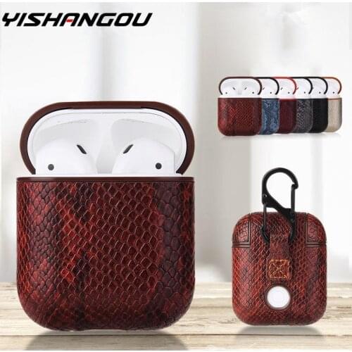 Sexy Snake Skin Bag Case For Apple AirPods Bluetooth Wireless Earphone Leather Case For Air Pods Funda Cover Charging Box Cases