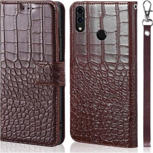 Crocodile skin Leather Case For Huawei Honor Note10 8X 8C 8X MAX EnjoyMAX Case With Strap Cover