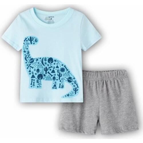 Children Nightdress Pyjamas Summer Kids Clothes Baby Boys Girls Clothing Short Sleeve Costume Cotton Pajamas Household Tracksuit