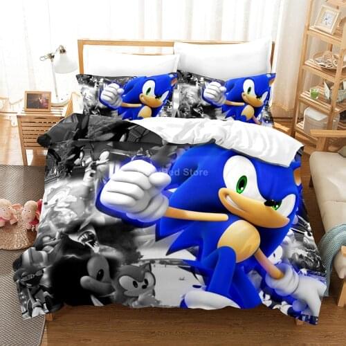 Kids Hedgehog Bedding Set Cartoon Game Figure Duvet Cover Sets Comforter Bed Linen Twin Queen King Single Size Dropshipping Gift