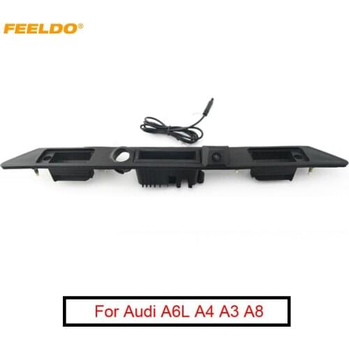 FEELDO 1PC Car Rearview Camera Trunk Handle Camera for Audi A6L A4 A3 A8 2011 CCD Night Vision Parking Camera #FD-2043