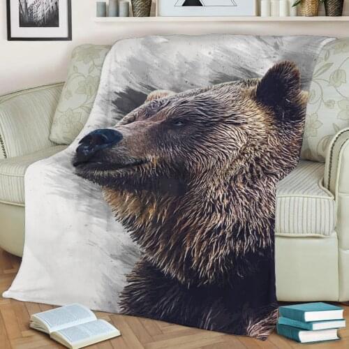 Bear Flannel Throw Blanket 3D Printed Keep Warm Sofa Child Blanket Home Decor Textiles Dream Family Gift