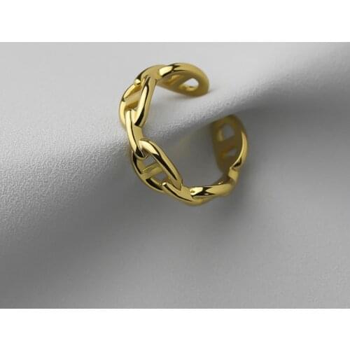 Fashion Simple Gold Plated Letter Opening Index Finger Ring Party Evening Gift Woman Jewelry Ring 2021