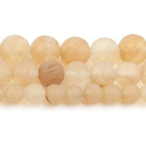 6/8/10mm Natural Matte Citrines Quartzs Beads Rondelle Loose Beads for DIY Bracelet Accessories Jewellery Making 15