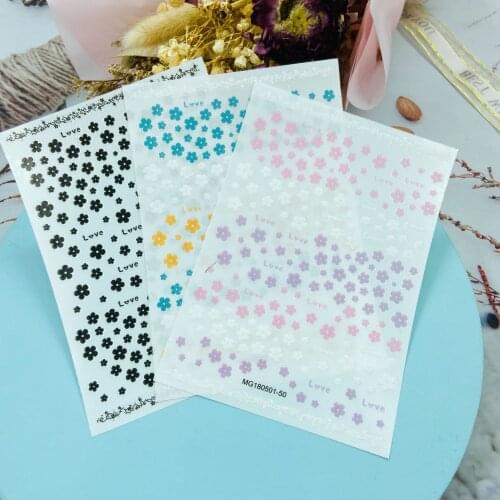 Love Flower Pattern Nail Art Sticker Self Adhesive Transfer Decal 3D Slider DIY Tips Nail Art Decoration Manicure Package
