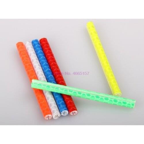 By DHL 500packs 12 PCS/pack Bicycle Bike Wheel Spokes Reflective Sticker Tube Warning Cycling Reflector Reflective decoration