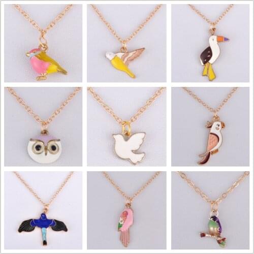 Bird owl parrot magpie swallow pigeon peace dove necklace sparrow women choker chain pendant necklace fashion costume jewellery