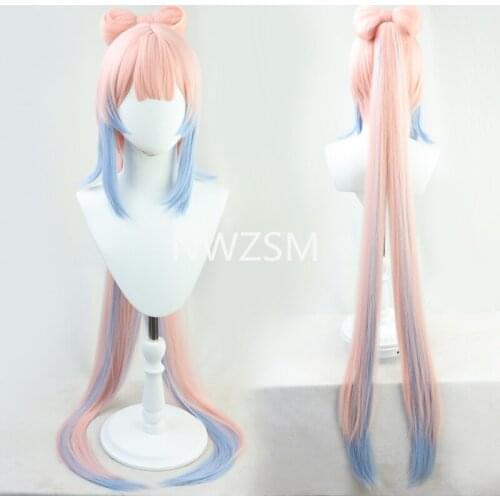 Game Genshin Impact Kokomi Cosplay Wig Gradient Mixed Color Heat Resistant Wig Cosplay Carnival Costume Cosplay Props