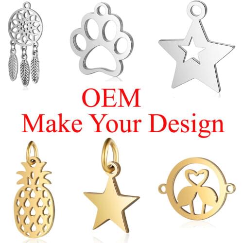 OEM Charms Pendants Make Your Own Designs Stainless Steel Charms and Pendants Customize Your Own Jewelry
