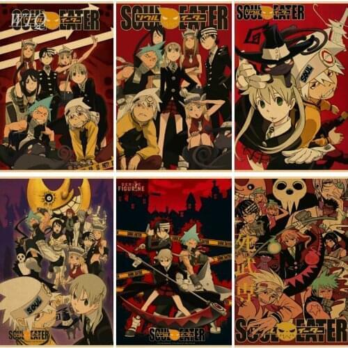 Anime Soul Eater Retro Poster Anime Posters Wall Poster Canvas Painting Retro Poster Wall Decor Wall Art Picture Home Decoration
