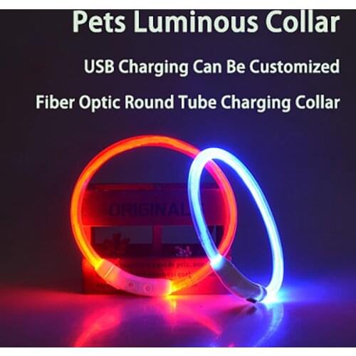 Adjustable Dog Collar Light USB Charging LED Dog Collar Light Usb Rechargeable Collar Perro Luminous Glowing Collar For Dogs Pet
