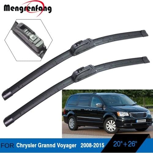 2 X Car Front Windscreen Wiper Blades Frameless Soft Rubber Wiper For Chrysler Grannd Voyager 2008-2015